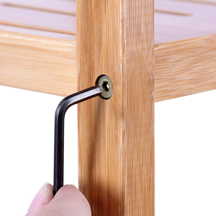 Raft de depozitare din bambus, cu 3 niveluri, 60x26x66 cm, maro [4]