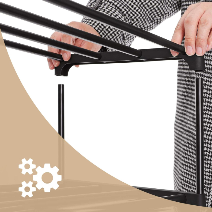 Raft pantofi 6 niveluri, 12 perechi incaltaminte, structura metalica, 45x30x106 cm, negru [4]