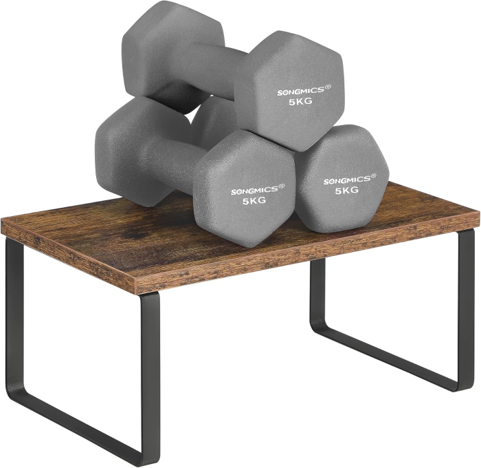 Rafturi bucatarie 30x20x16 cm, set 4 buc, modulare, suprapozabile si extensibile, metal si PAL, maro rustic [4]