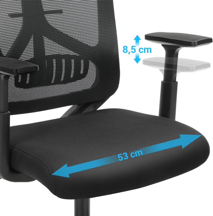 Scaun de birou ergonomic cu tetiera si suport lombar, reglabil, mecanism balans, maxim 120 kg, 70x70x133 cm, negru [5]