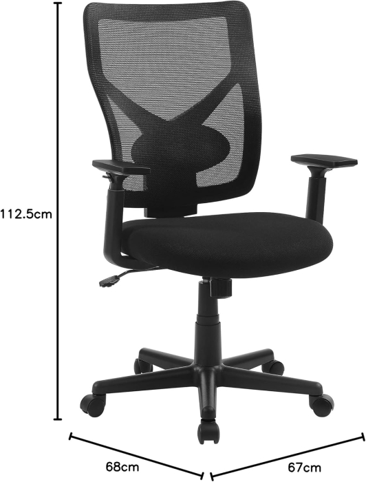 Scaun de birou ergonomic mesh, reglabil complet, brate si suport lombar ajustabile, 68x67x113 cm, negru [8]