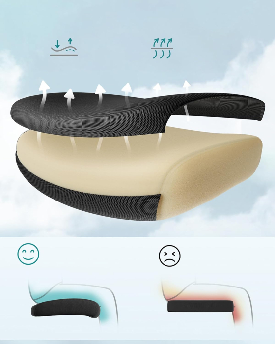 Scaun de birou ergonomic reglabil cu suport lombar si tetiera, maxim 120 kg, 70x70x125 cm, negru [2]