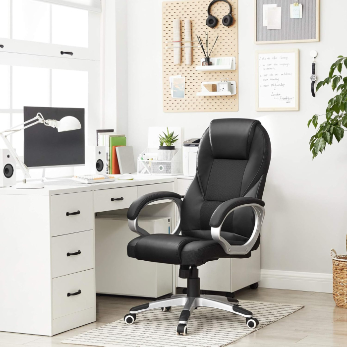 Scaun de birou ergonomic, reglabil pe inaltime, functie balans, tapitat piele sintetica, 54x50x122 cm, nergu [8]