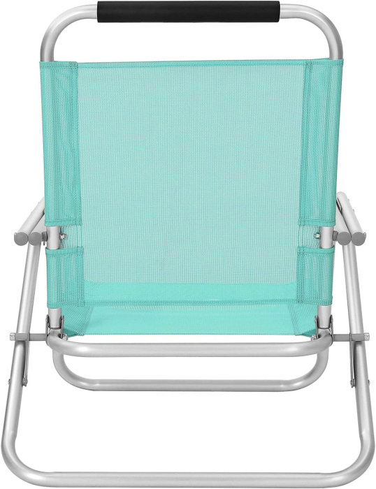 Scaun plaja portabil cu spatar rabatabil 4 pozitii, cadru aluminiu usor 2.5 kg, max 150 kg, verde [6]