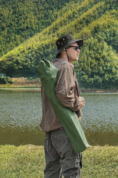 Set 2 scaune pliabile camping cu suport bauturi, husa transport, 52x84x81 cm, 120 kg, verde [3]