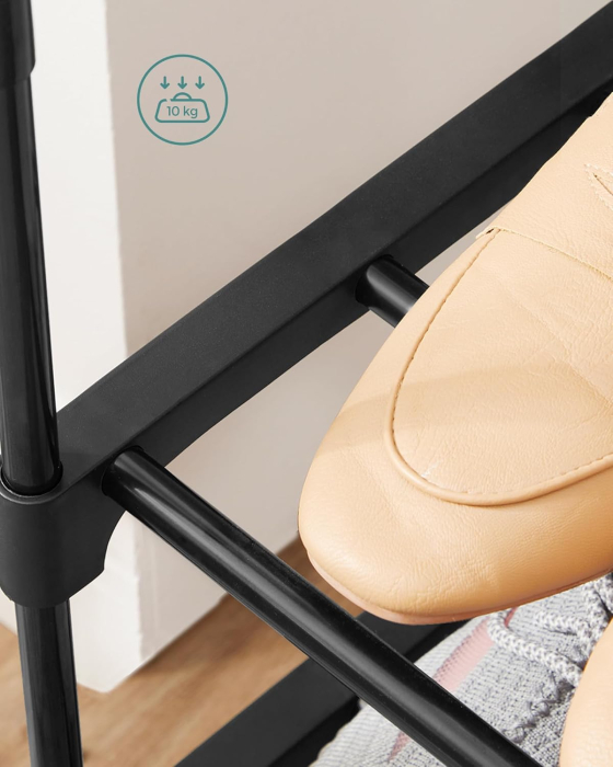 Set 2 suporturi pentru pantofi cu 3 niveluri, structura metalica, 30x92x54 cm, negru [5]