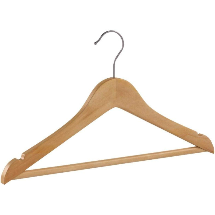 Set 20 umerase pentru organizarea hainelor copiilor de 7-12 ani, lemn masiv de artar, forma adaptata hainelor mici, bara pentru pantaloni si [9]
