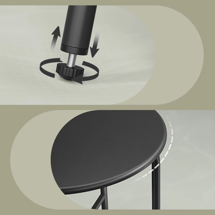 Set bistro gradina 3 piese, scaune Acapulco si masa diametru 50 cm, cadru metalic, negru [6]
