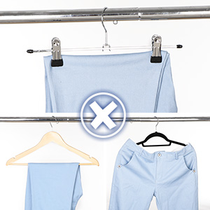 SONGMICS Set de 12 umerase din lemn pentru pantaloni, carlig antiderapant rotativ, 25cm, natural [13]