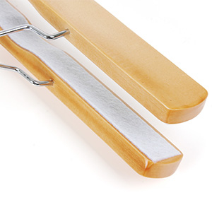 SONGMICS Set de 12 umerase din lemn pentru pantaloni, carlig antiderapant rotativ, 25cm, natural [12]