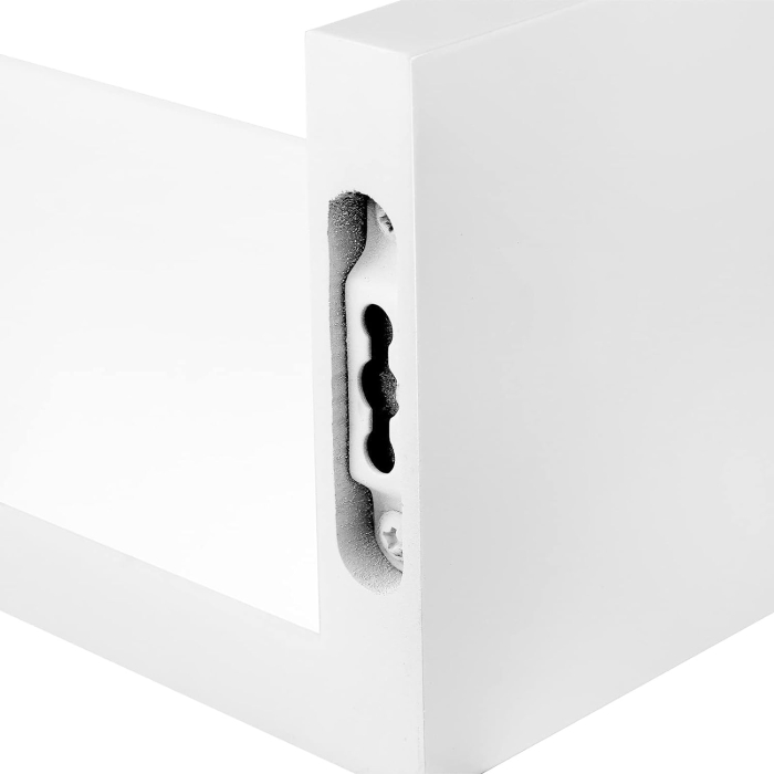 Set de 3 rafturi de perete plutitoare, MDF lucios, 30/45/60 cm, alb [7]
