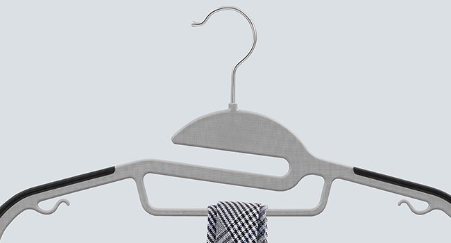 SONGMICS Set de 50 de umerase pentru haine, anti alunecare, bara de cravata si carlig pivotant, 42 cm, gri [2]