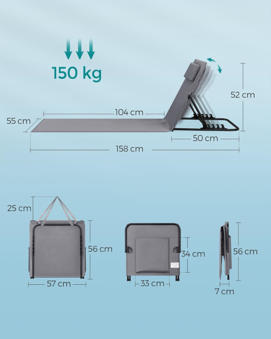 Scara pliabila aluminiu 4 trepte cu platforma, maner sprijin, antiderapanta, max 150 kg, 135 cm, negru [3]