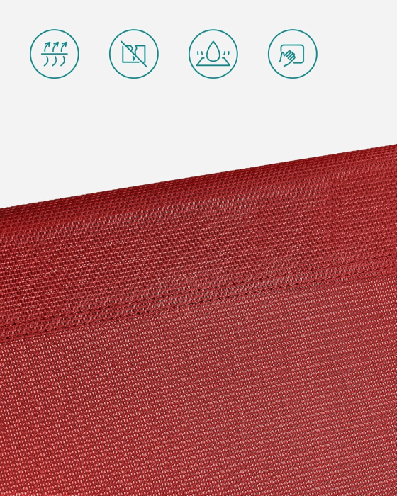 Sezlong pliabil, cadru usor din aluminiu, cu parasolar, spatar reglabil in 5 pozitii, maxim 150kg, 193x55x31cm, rosu [8]