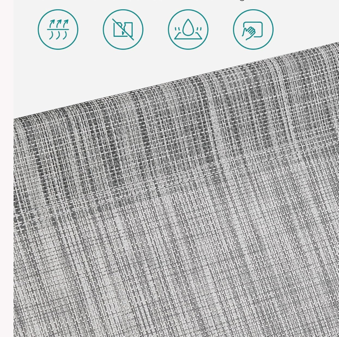Sezlong pliabil, cu parasolar si tetiera, spatar reglabil in 4 pozitii, maxim 150kg, 200x71x38 cm, gri [6]