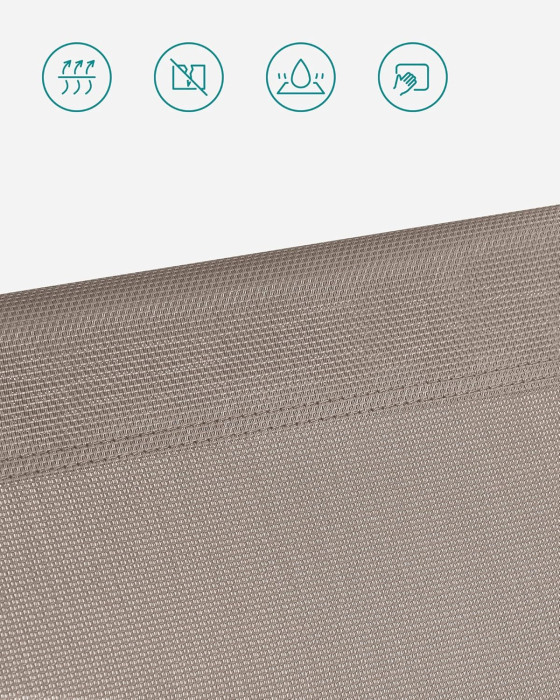 Sezlong pliabil cu parasolar, spatar reglabil 5 pozitii, cadru aluminiu, max 150 kg, 193x55x31 cm, taupe [8]