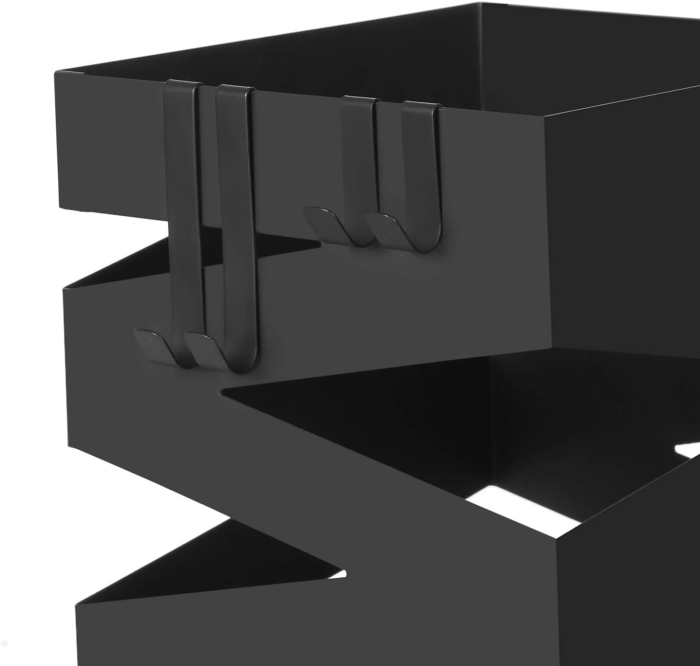 SONGMICS Suport metalic pentru umbrele, cu carlige si tava de picurare, 15x15x49cm, negru [6]