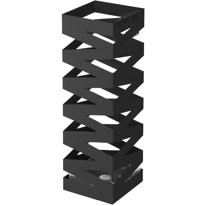 SONGMICS Suport metalic pentru umbrele, cu carlige si tava de picurare, 15x15x49cm, negru [1]