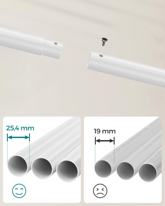 Suport pentru haine pe roti, cu polita, sina dubla, cadru metalic, sarcina 100kg, 53x104x155cm, alb [7]