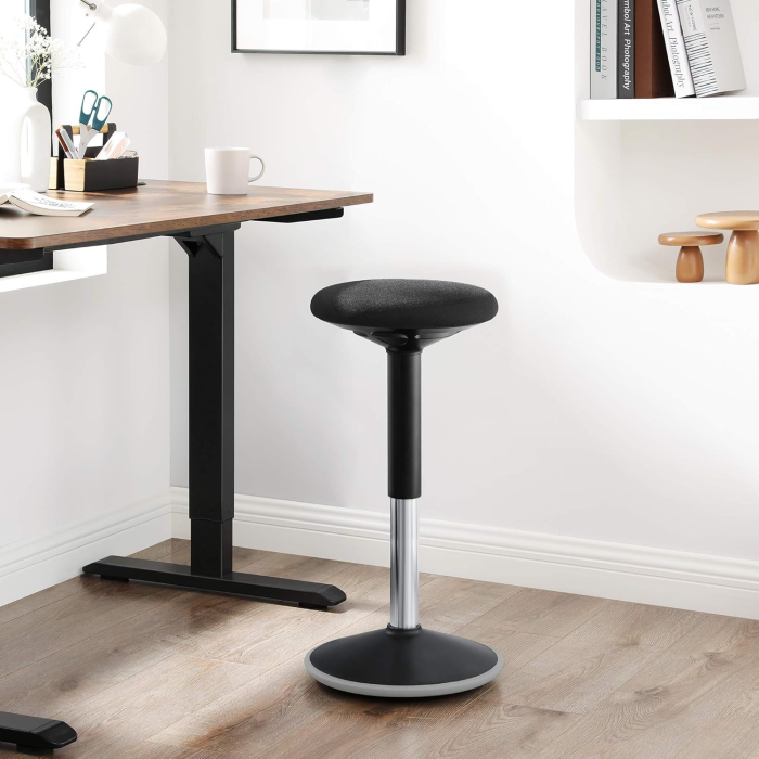 Taburet birou ergonomic, inclinare multidirectionala, rotativ 360Â°, reglabil pe inaltime 56-81 cm, negru [8]
