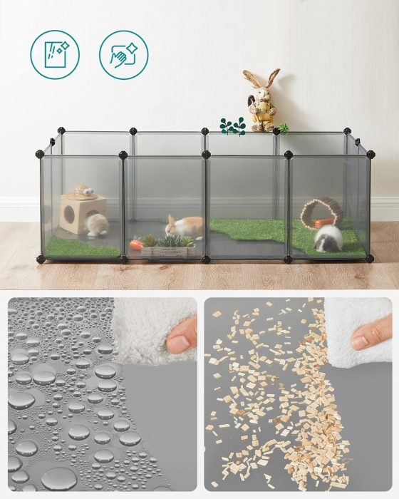 Tarc pentru animale de companie, din plastic, DIY, configurabil, 143x73x46cm, gri [7]