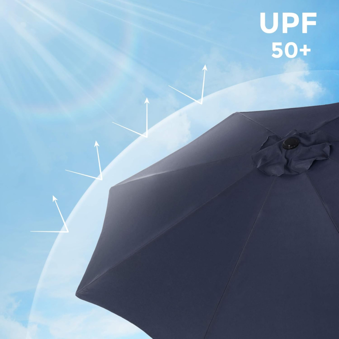 Umbrela de gradina, cu manivela pentru deschidere, sistem inclinare, 300cm, albastru inchis [3]