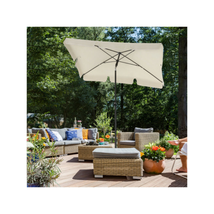 SONGMICS Umbrela terasa gradina sau plaja, cu inclinare, 200x125cm, bej [2]
