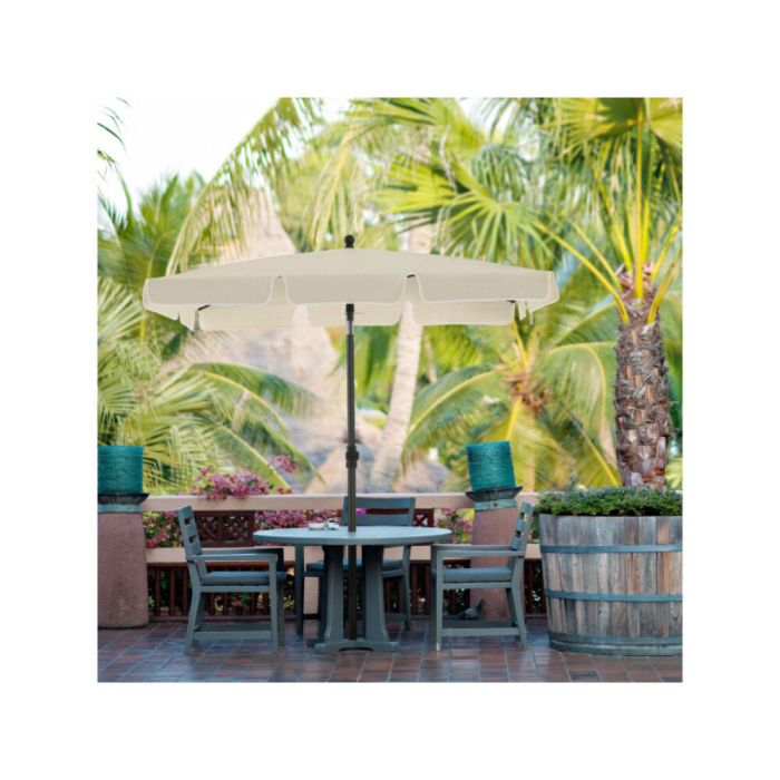 SONGMICS Umbrela terasa gradina sau plaja, cu inclinare, 200x125cm, bej [3]