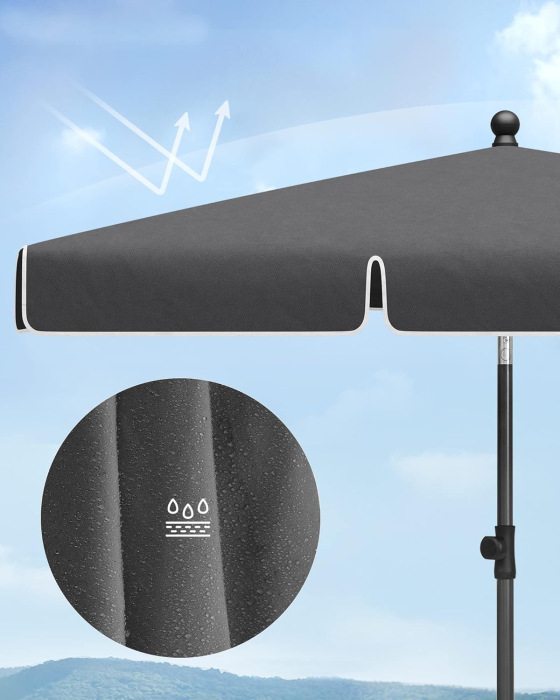 Umbrela terasa sau gradina reglabila, inclinare 2 directii, protectie UV UPF 50+, husa inclusa, 230x150 cm, gri [7]