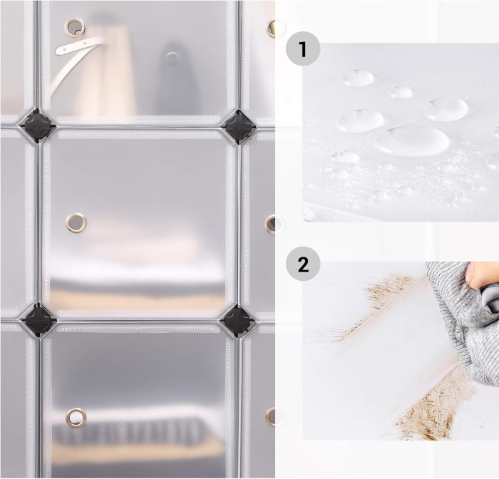 Unitate de depozitare cu 12 cuburi, pentru pantofi sau haine, personalizabil, 31x93x123 cm, alb transparent [9]