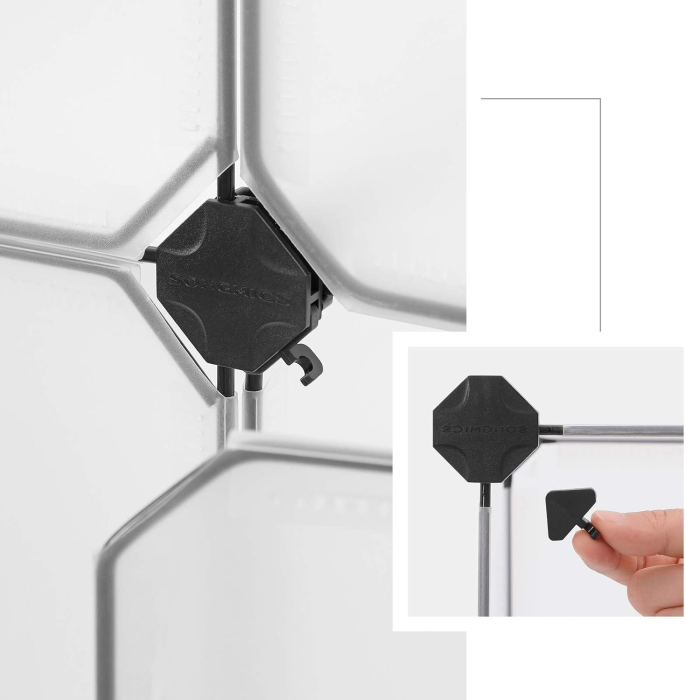 Unitate de depozitare cu 12 cuburi, pentru pantofi sau haine, personalizabil, 31x93x123 cm, alb transparent [7]