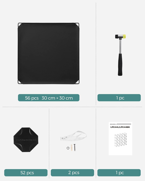 SONGMICS Unitate de depozitare cu 16 cuburi, pentru pantofi sau haine, personalizabil, 31x123x123 cm, negru [8]