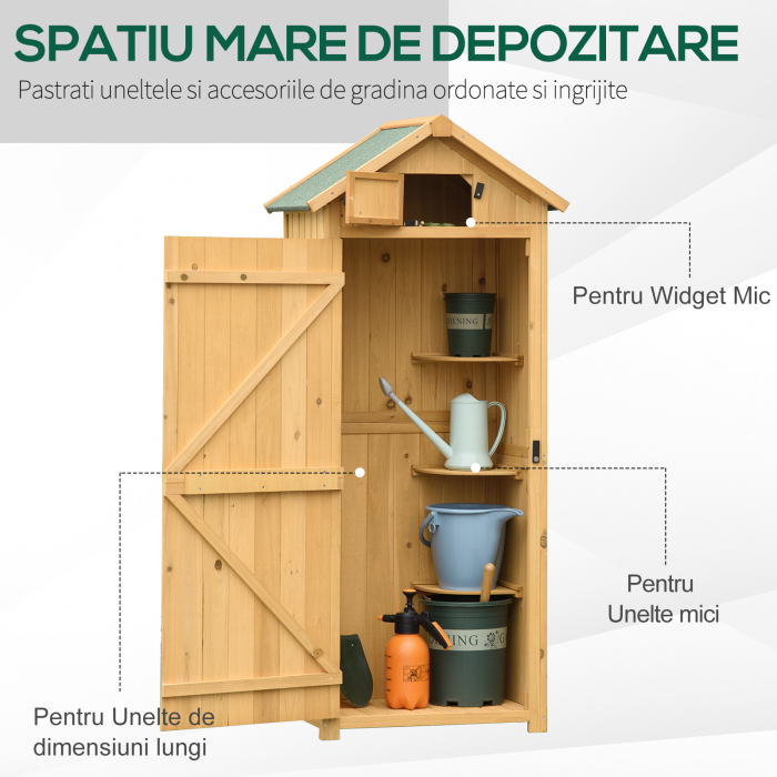  sopron de Gradina din Lemn Impermeabil, 77x54.2x179 cm, Galben [5]