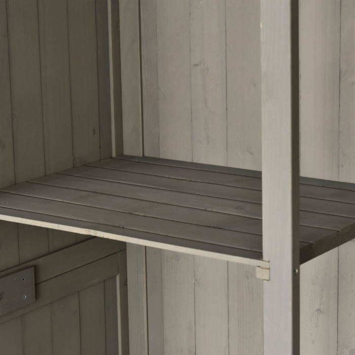  Sopron Lemn 127,5×50×164 cm - Casuta Gradina cu Polite si Usi Duble [9]