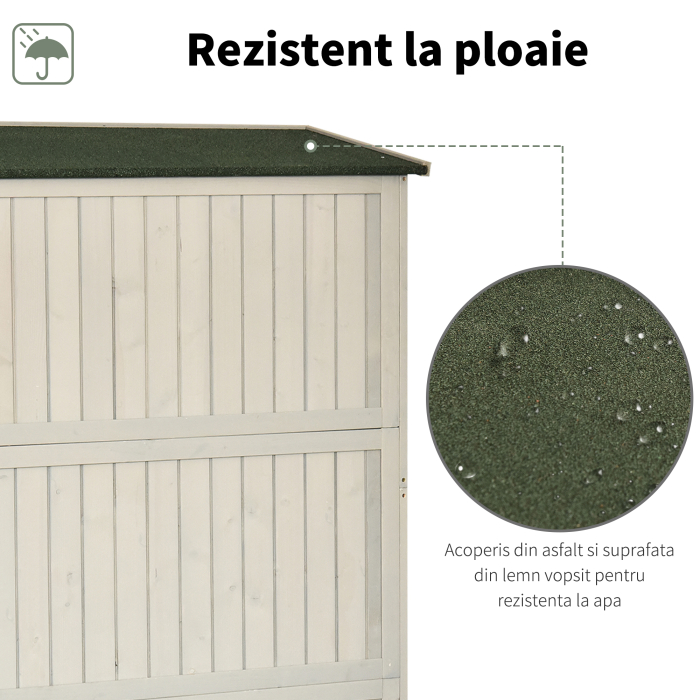  Sopron Lemn 127,5×50×164 cm - Casuta Gradina cu Polite si Usi Duble [6]