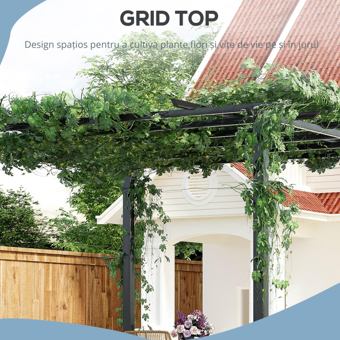  Spalier Gradina Metal Negru 297×295×230 cm - Pentru Plante Catatoare [4]