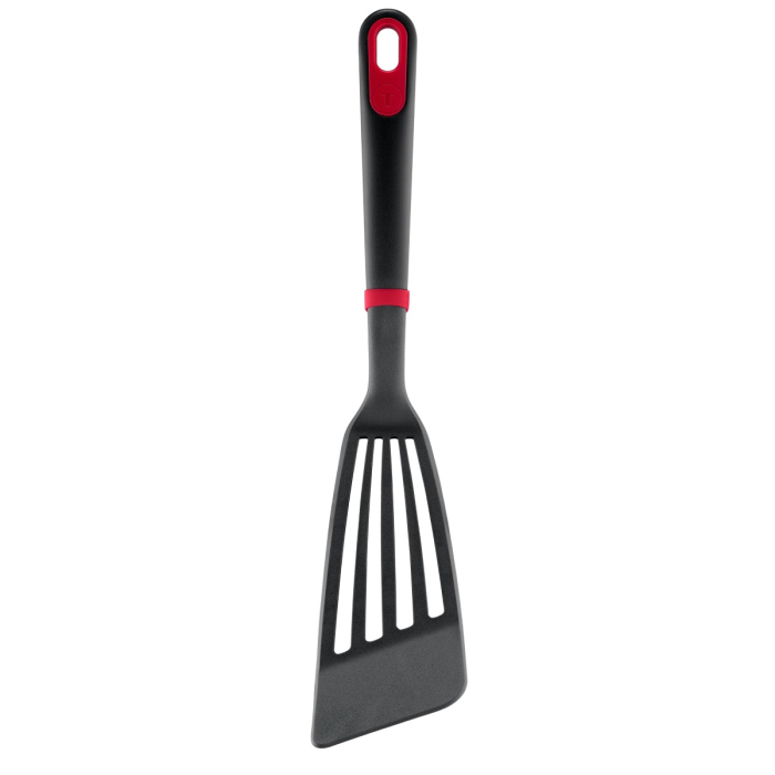 Spatula cu fante Tefal Ingenio+ K1984734, rezistenta la temperaturi inalte, compatibilitate cu masina de spalat vase, plastic, negru & rosu [8]