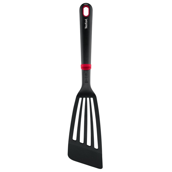 Spatula cu fante Tefal Ingenio+ K1984734, rezistenta la temperaturi inalte, compatibilitate cu masina de spalat vase, plastic, negru & rosu [9]