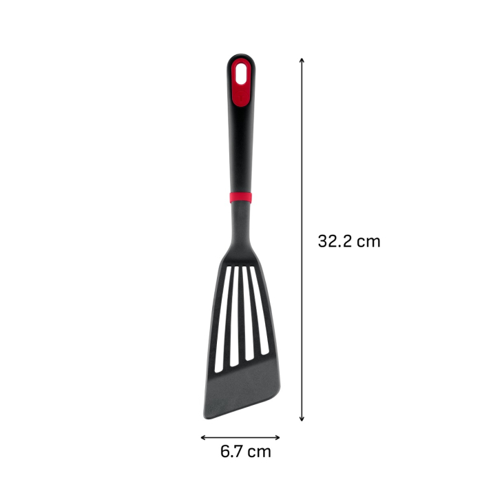 Spatula cu fante Tefal Ingenio+ K1984734, rezistenta la temperaturi inalte, compatibilitate cu masina de spalat vase, plastic, negru & rosu [10]