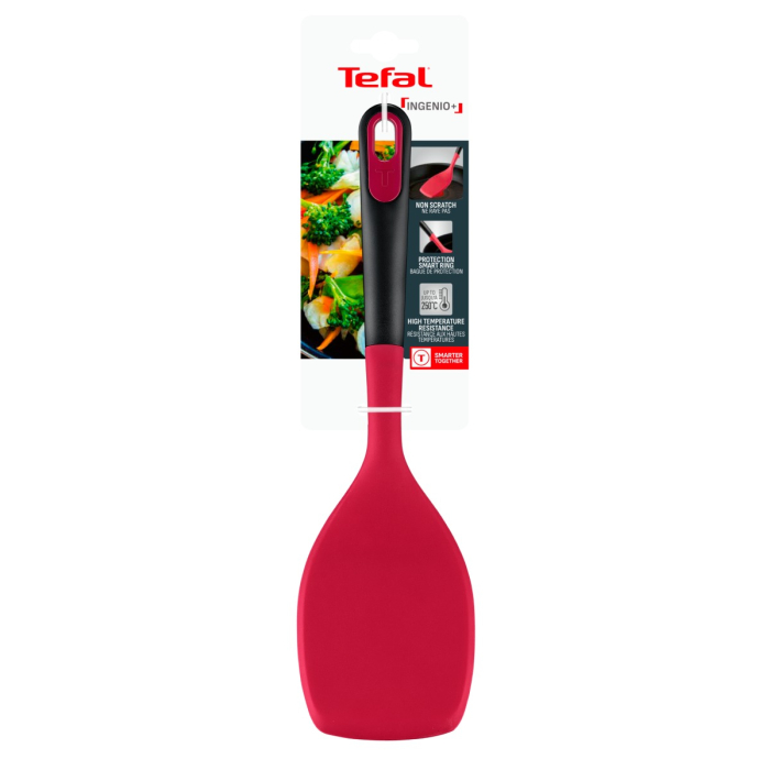 Spatula flexibila Tefal Ingenio+ K1984834, rezistenta la temperaturi inalte, compatibilitate cu masina de spalat vase, silicon, rosu & negru [10]