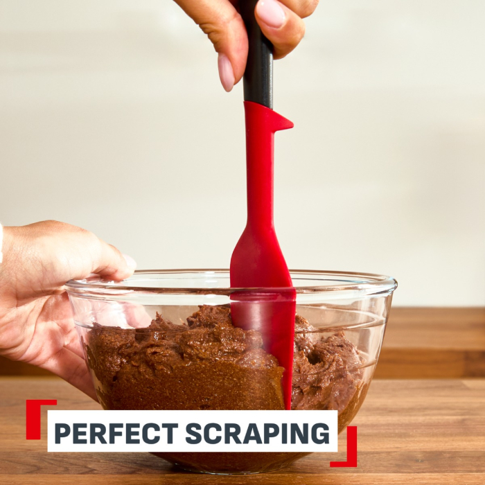 Spatula Tefal Ingenio+ K1984234, rezistenta la temperaturi inalte, compatibilitate cu masina de spalat vase, silicon, rosu & negru [7]