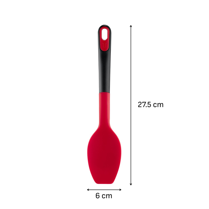 Spatula tip lingura Tefal Ingenio+ K1984534, rezistenta la temperaturi inalte, compatibilitate cu masina de spalat vase, silicon, rosu & negru [9]