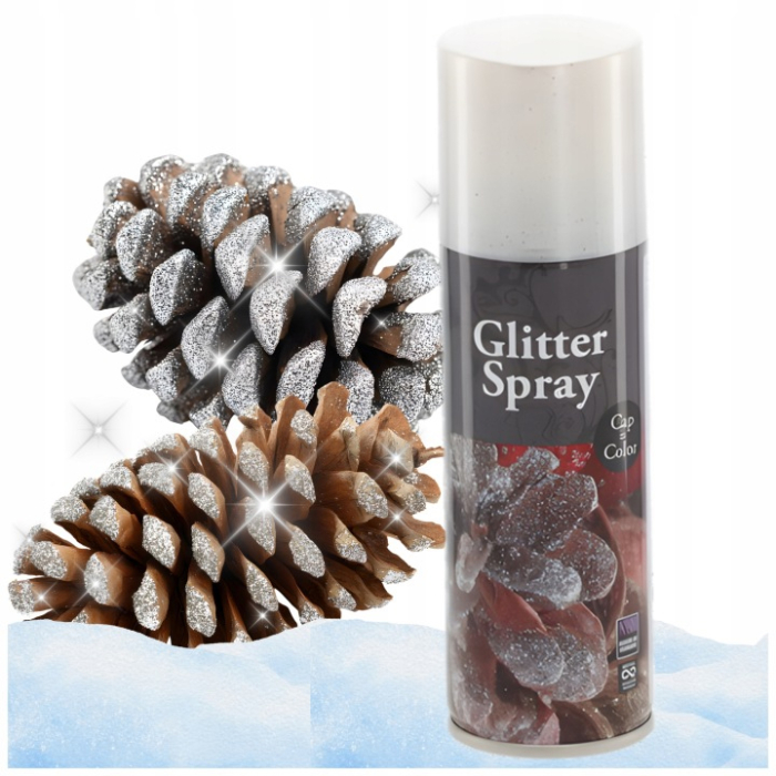 Spray decorativ cu sclipici 125 ml, pentru decoratiuni de Craciun, efect stralucitor cu particule glitter, formula cu uscare rapida, aplicare uniforma [9]