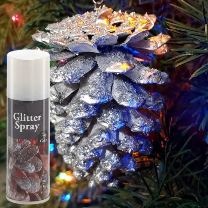 Spray decorativ cu sclipici 125 ml, pentru decoratiuni de Craciun, efect stralucitor cu particule glitter, formula cu uscare rapida, aplicare uniforma [7]