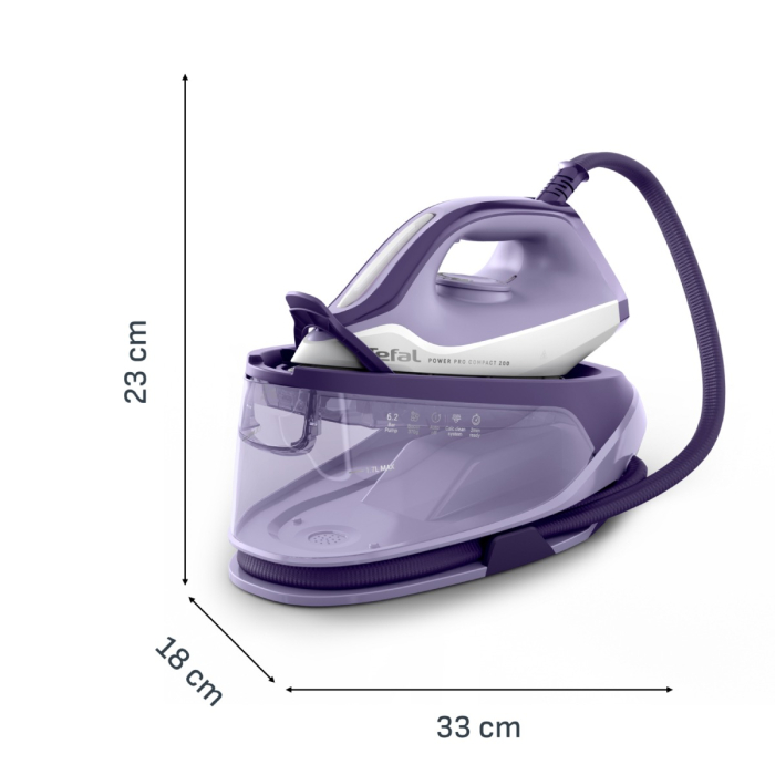 Statie de calcat cu abur de inalta presiune Tefal Power Pro Compact SV6211E0, 2400 W, 6.2 bari, abur variabil 0 - 120 g/min, jet de abur 370 g/min, re [14]