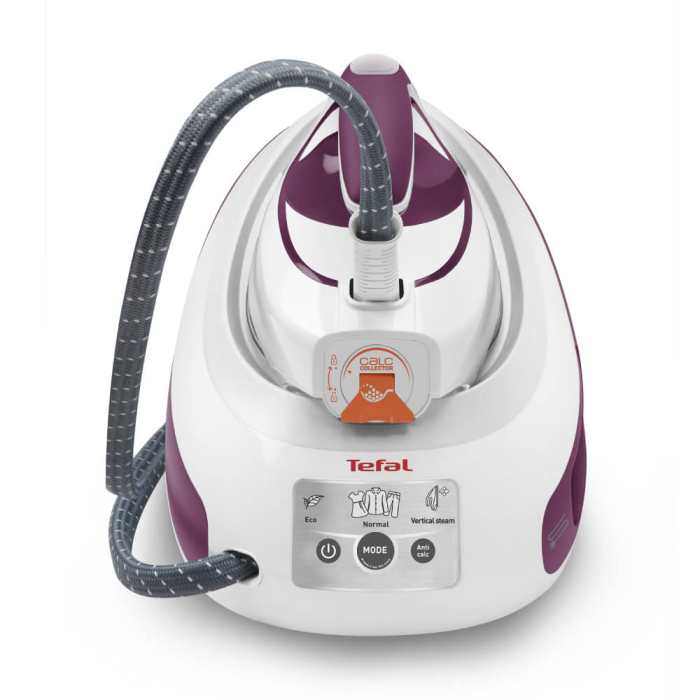 Statie de calcat cu abur Tefal Express Anti-Calc SV8054E0, 2800W, 6.5 bari, 1.8L, talpa Durilium AirGlide, alb & violet [2]