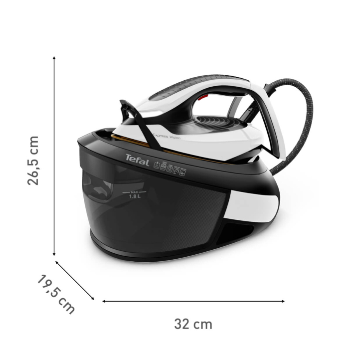Statie de calcat cu abur Tefal Express Vision SV8156E0, 2800W, 8 bari, abur variabil 0 - 130 g/min, jet de abur pana la 130 g/min, colector pentru [10]