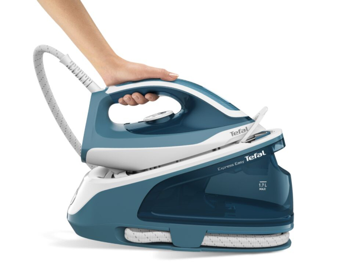 Statie de calcat cu abur Tefal SV6131E0 Express Easy, Talpa Ceramic Xpress Glide, 2200W, 1.7l, alb- albastru [11]