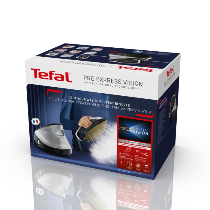 Statie de calcat de inalta presiune  Pro Express Vision Tefal GV9821E0, Smart LED Vision, 3000 W, 180 g/min, 9 bari, 800 g/min, tehnologie Smart S [6]