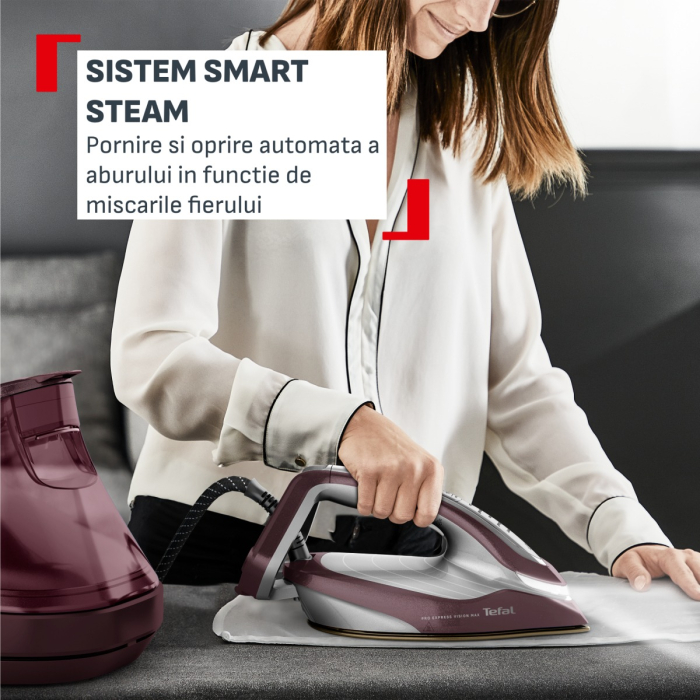 Statie de calcat de inalta presiune Tefal Pro Express Vision Max GV9921E0, 3000 W, 8.8 bari, abur variabil 0 - 215 g/min, jet de abur pana la 850 g/mi [7]